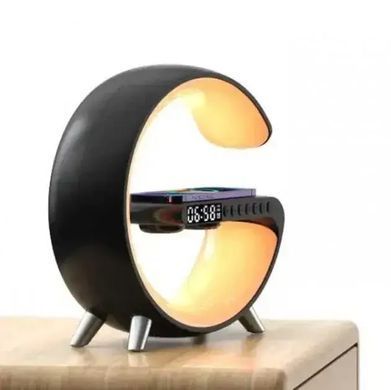 Ночник аккумуляторный с часами G63 Smart Light Sound Machine &bull; Лампа-колонка с беспроводной зарядкой Bluetooth и будильником