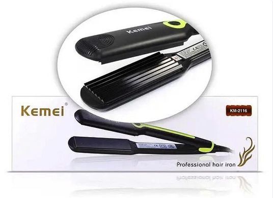 Плойка KEMEI KM-2116 гофре &bull; Компактний прилад для гофре та укладок